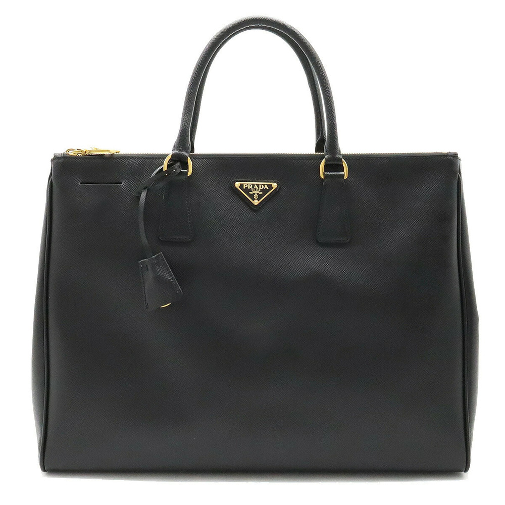 Prada Galleria Saffiano Handbag Tote Bag Leather NERO Black
